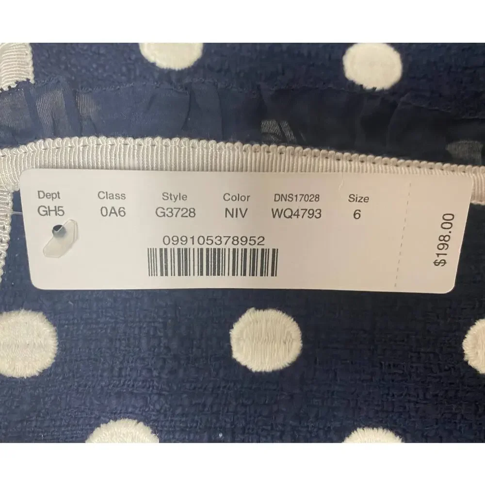 NWT J. CREW BLAZER JACKET POLKA DOT NAVY BLUE OFFICE WORK CAREER FEMININE
